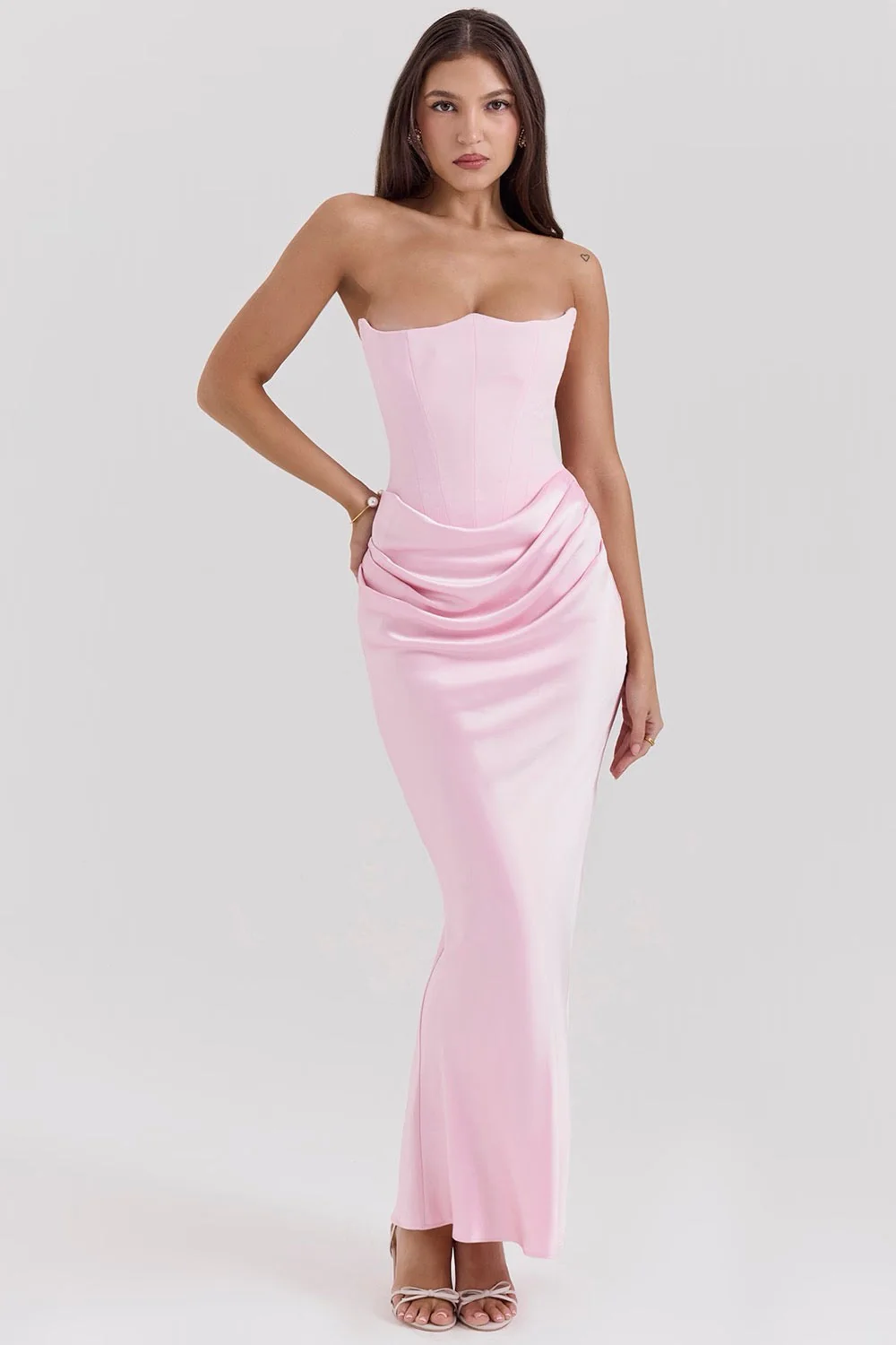 Hera - Elegantes Retro-Einfarbiges Trägerloses Partykleid - Image 25