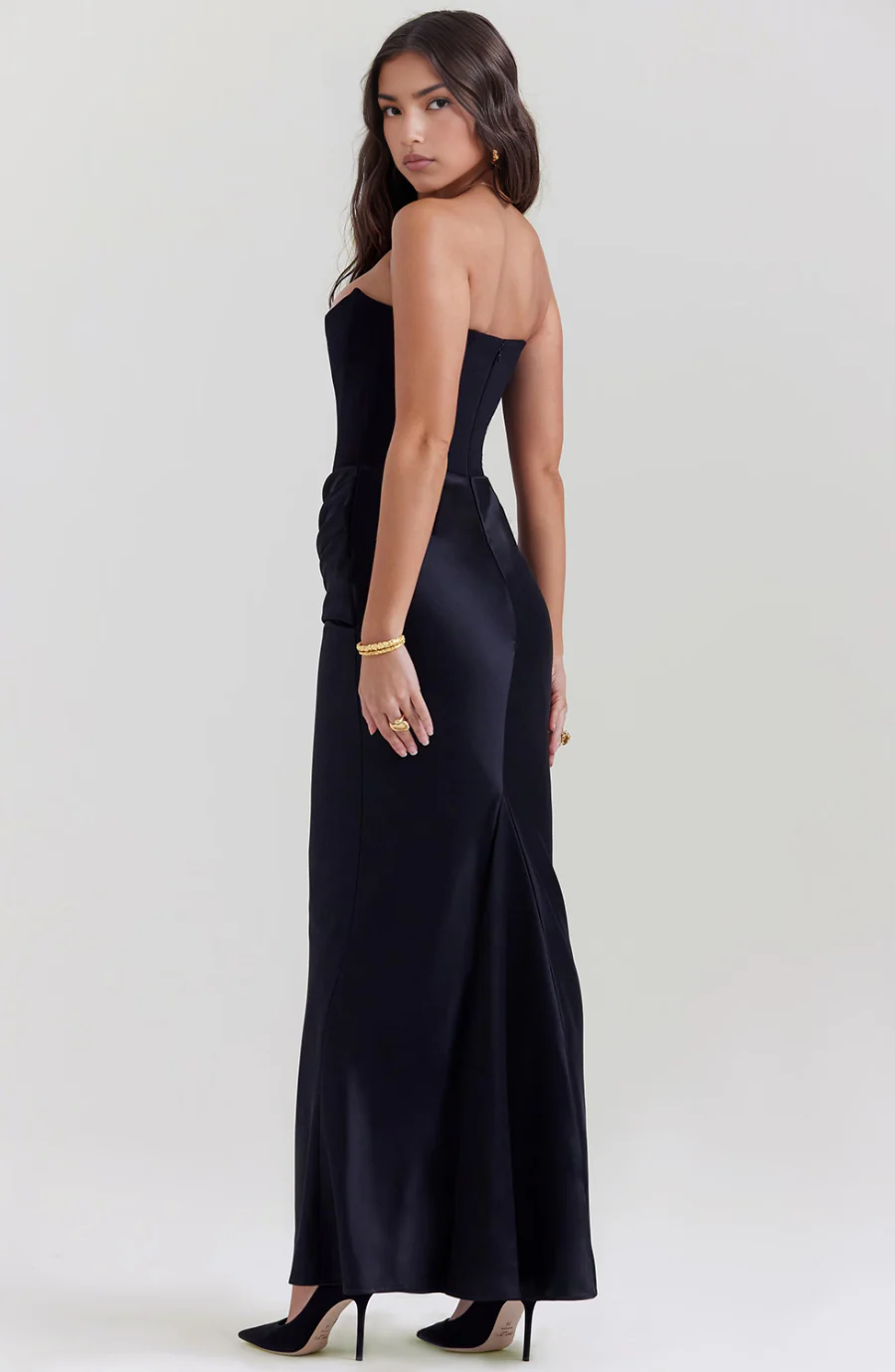 Hera - Elegantes Retro-Einfarbiges Trägerloses Partykleid - Image 4