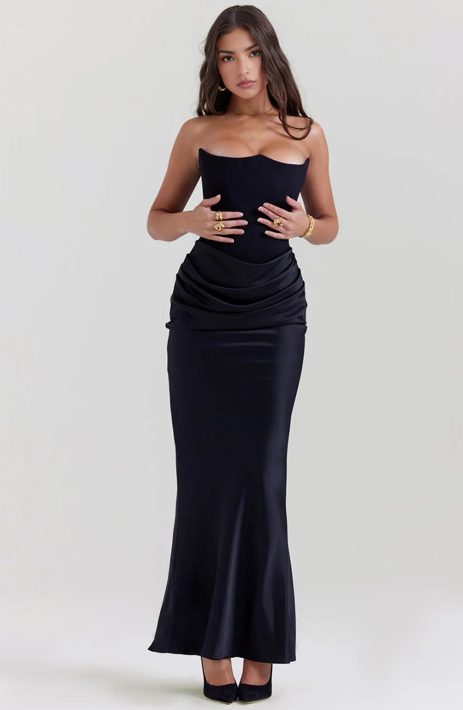 Hera - Elegantes Retro-Einfarbiges Trägerloses Partykleid - Image 5