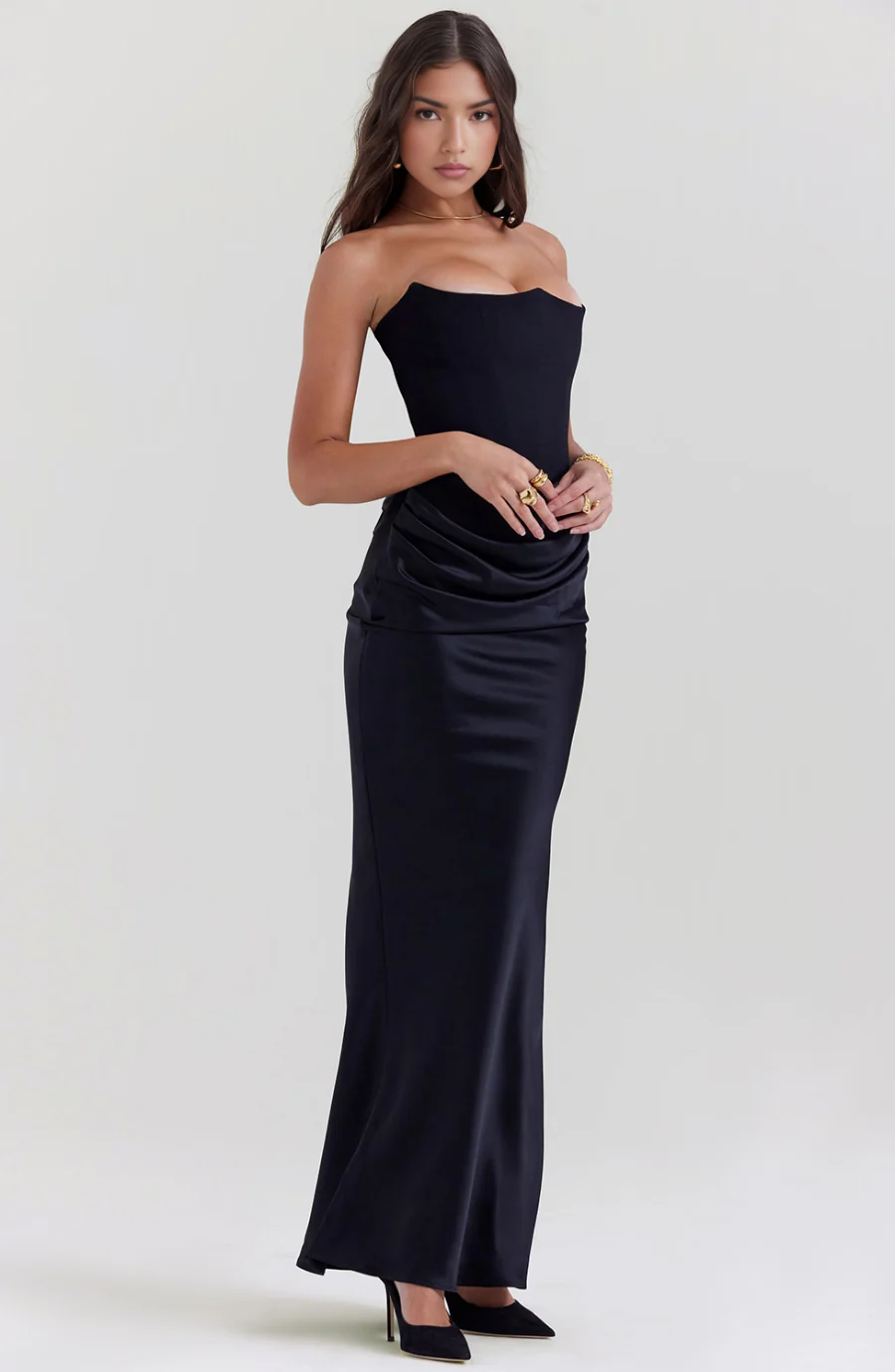 Hera - Elegantes Retro-Einfarbiges Trägerloses Partykleid - Image 7