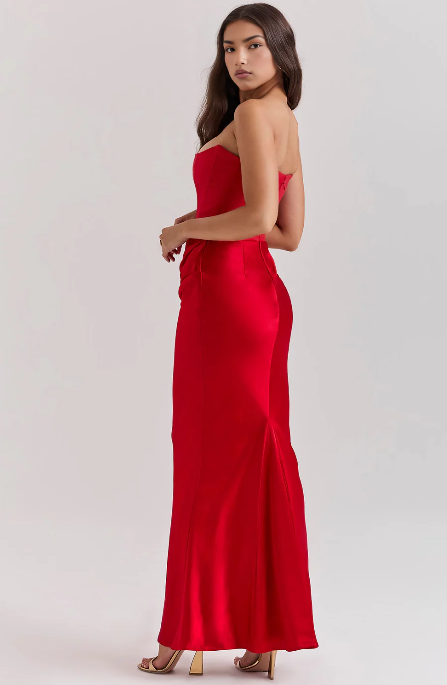 Hera - Elegantes Retro-Einfarbiges Trägerloses Partykleid - Image 9