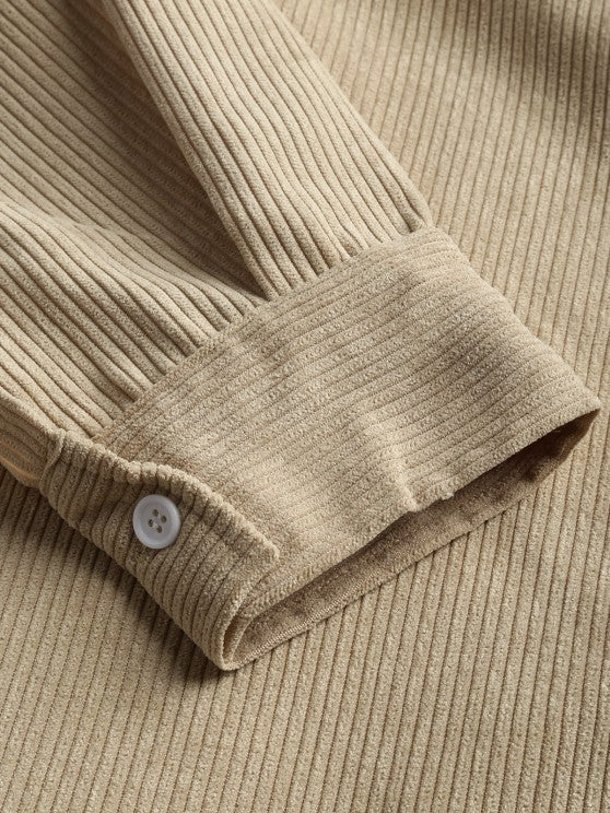 Herren Corduroy Langarmhemd mit halber Knopfleiste - Image 10