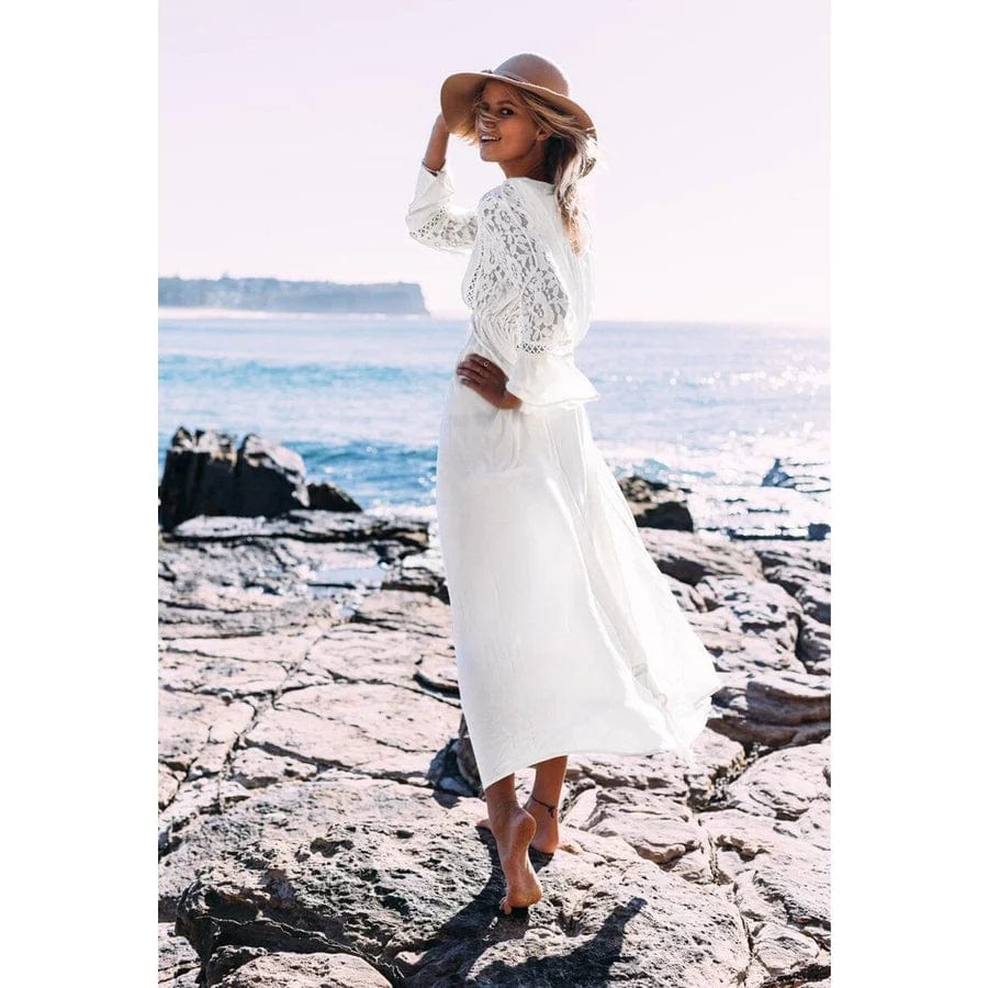 Jasmijn™ - Maxi Weiße Ibiza Strandkleid - Image 2