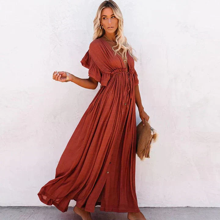 Julie™ - Rote Lange Strandkleid - Image 2