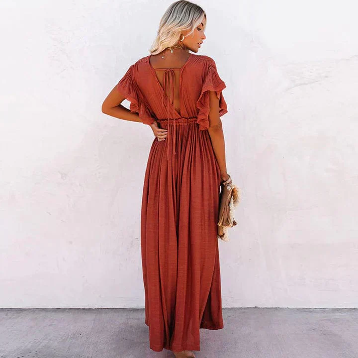 Julie™ - Rote Lange Strandkleid - Image 3