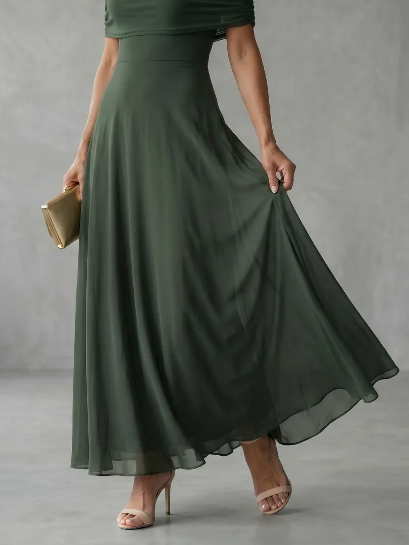 Juni | Off-Shoulder Drapiertes Midi-Kleid - Image 8