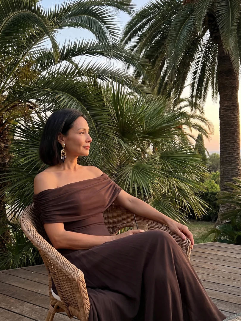 Juni | Off-Shoulder Drapiertes Midi-Kleid - Image 9