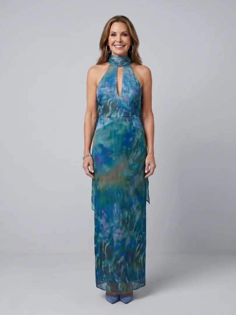 Juniper | Keyhole Halter Ärmelloses Maxikleid - Image 2