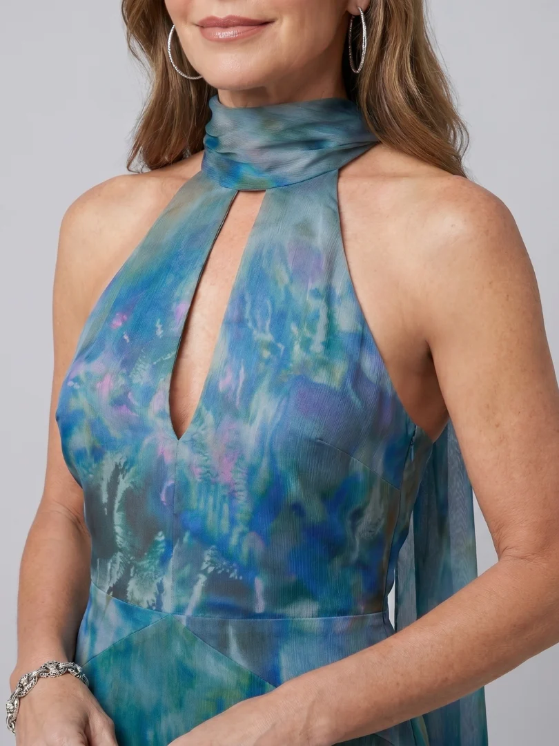 Juniper | Keyhole Halter Ärmelloses Maxikleid - Image 3