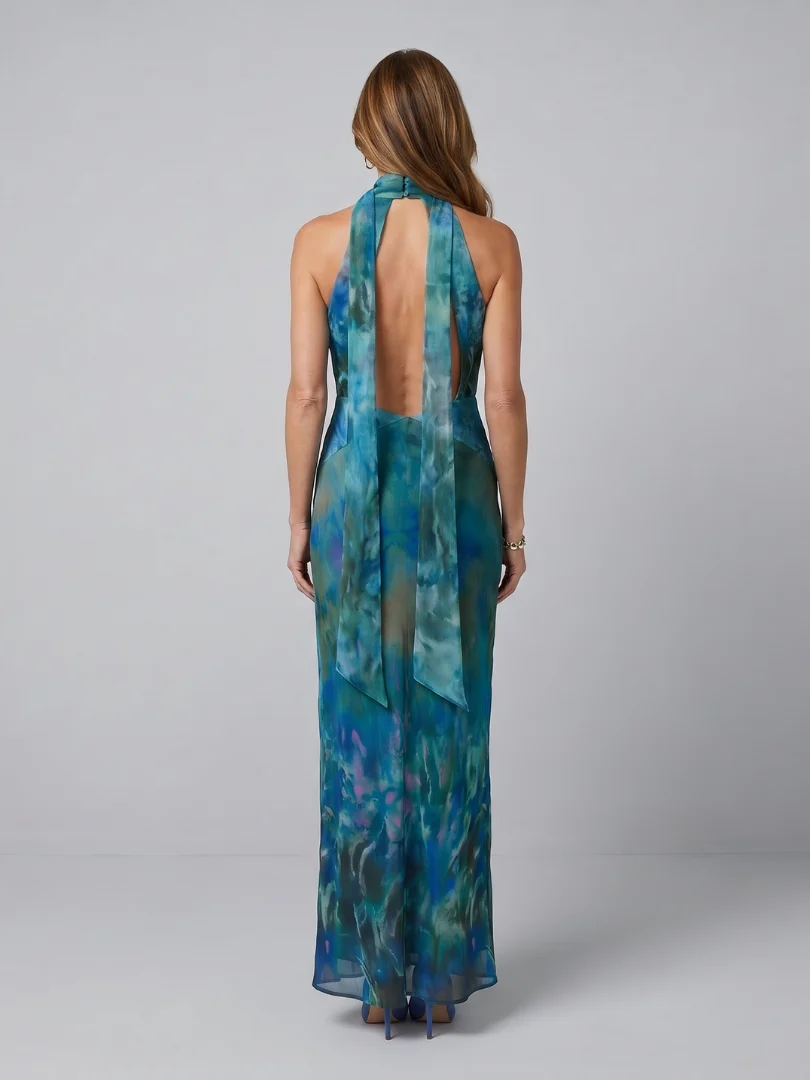 Juniper | Keyhole Halter Ärmelloses Maxikleid - Image 4