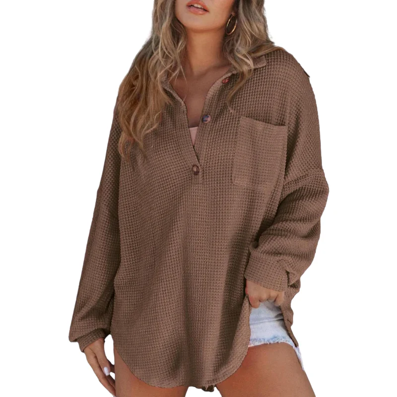 KATHRYN™ – Luftige V-Ausschnitt Knopf-Bluse - Image 4
