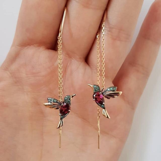 Kolibri Emaille- & Zirkonia-Ohrringe