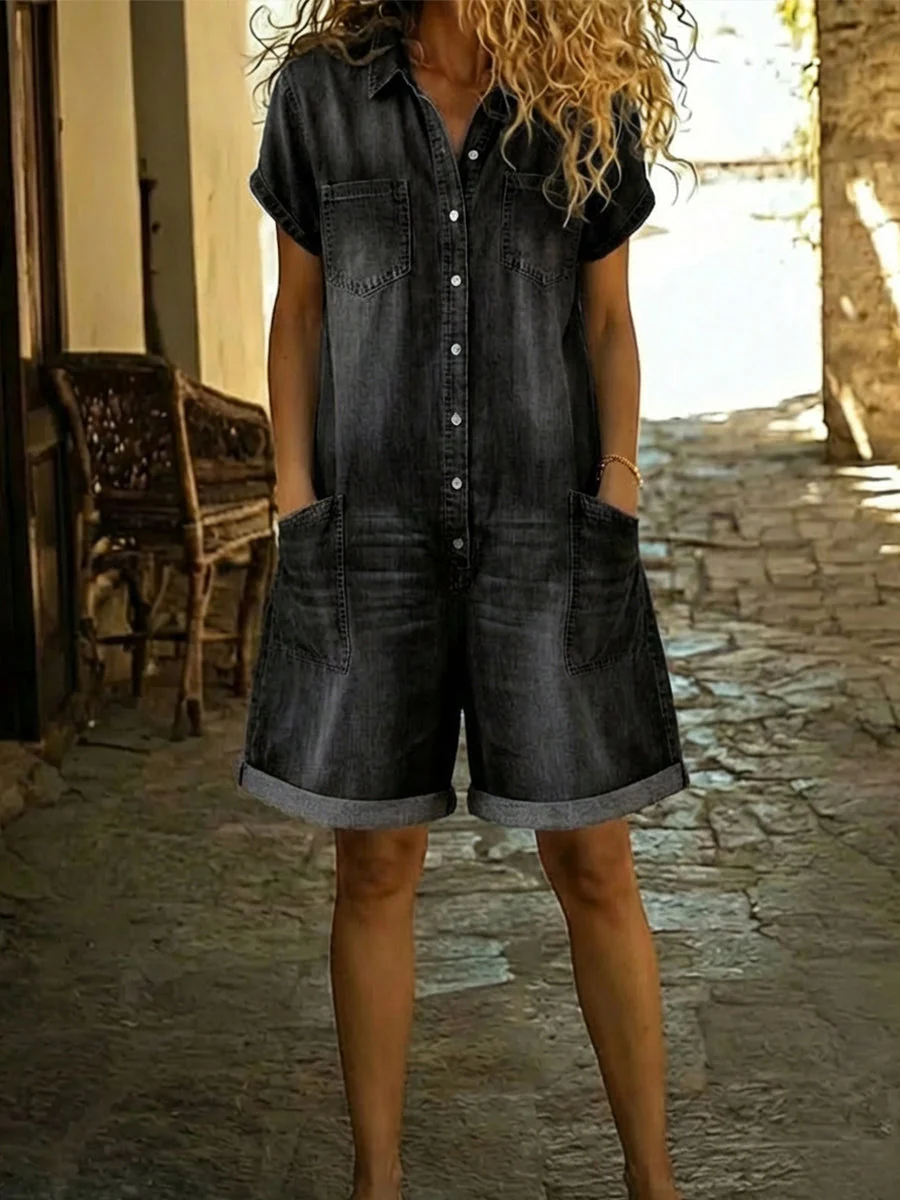 Lässiger Damen Kurz-Overall - Image 3