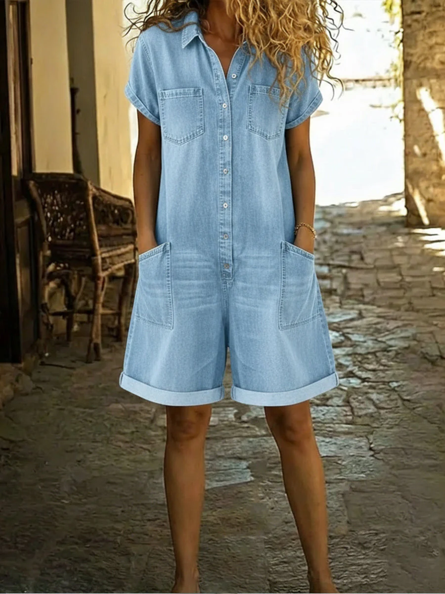 Lässiger Damen Kurz-Overall - Image 5