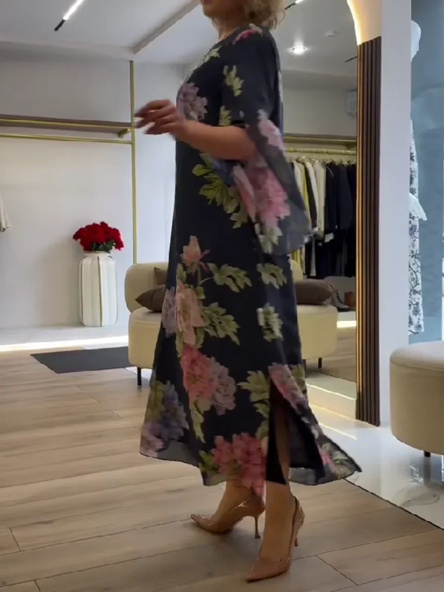 Leichtes Maxikleid mit floralem Druck für ultimativen Komfort - Image 4