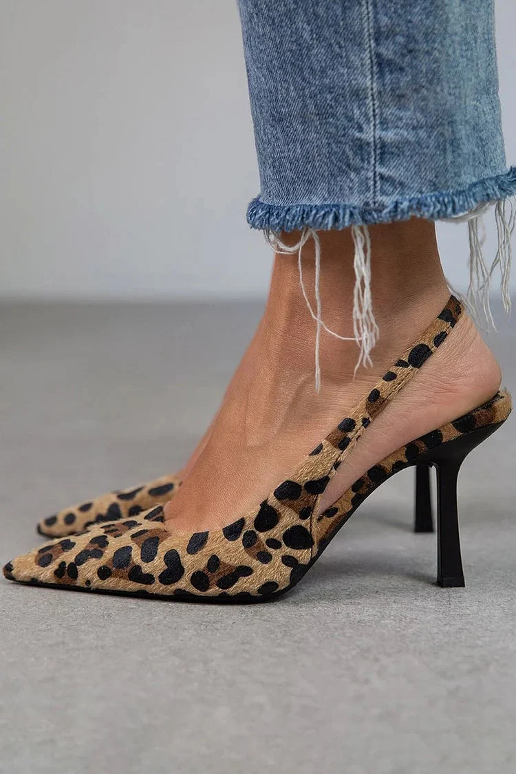 LEOPARDEN SLINGBACK-HEELS