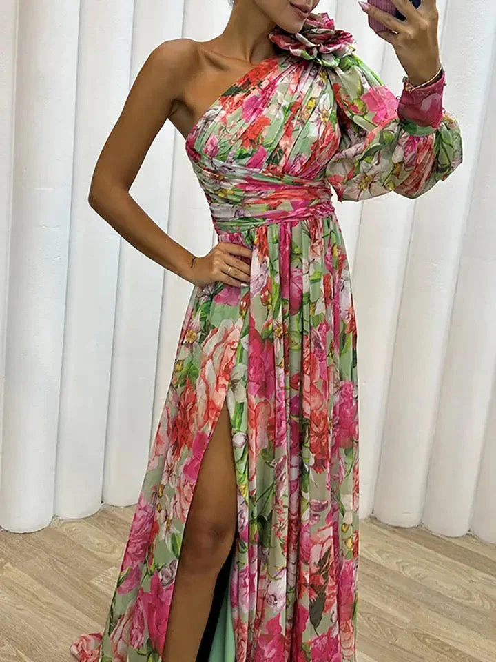 Lila - Ein-Schulter Kleid - Image 3