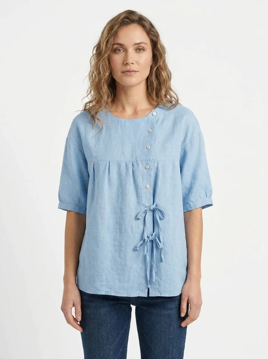 Lily | Vintage-inspirierte lockere Passform Bluse - Image 3