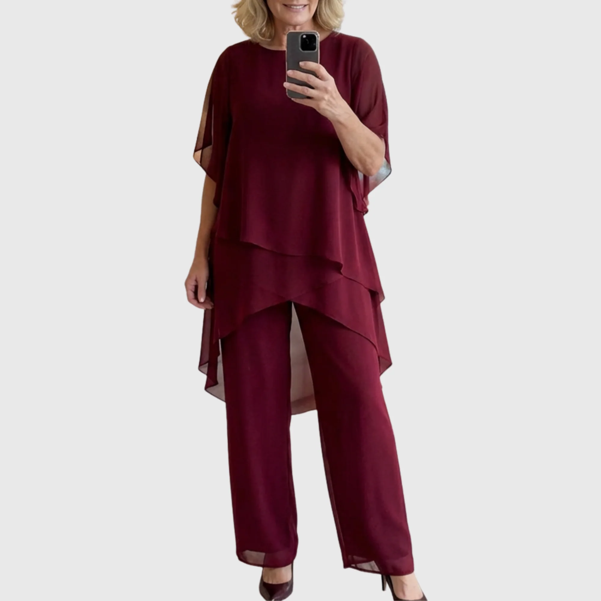 Linda | Anzug mit drapierten Palazzo-Hosen - Image 7