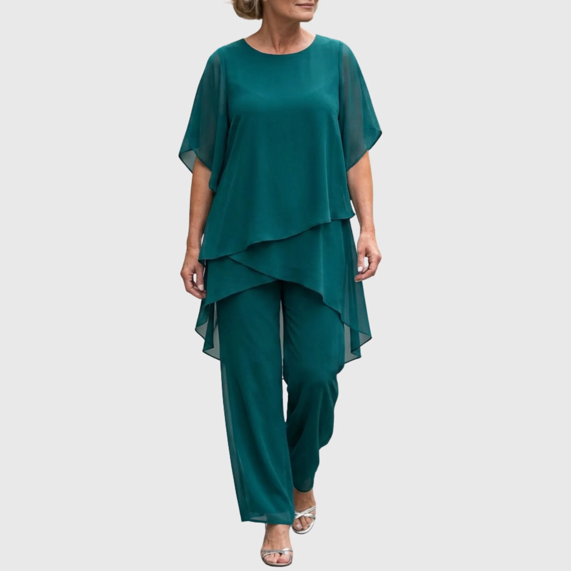 Linda | Anzug mit drapierten Palazzo-Hosen - Image 9