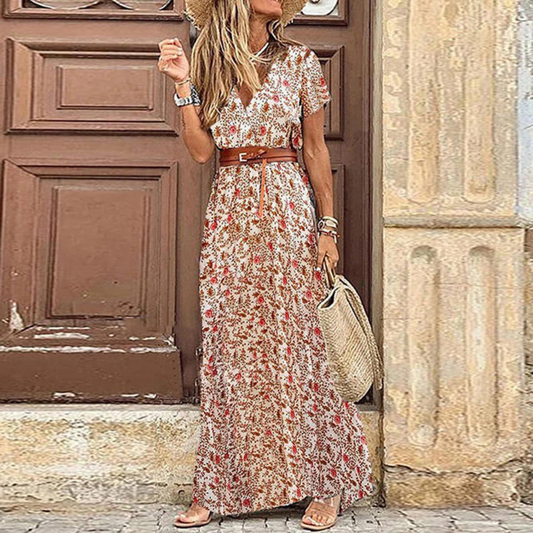 Liora | Maxi Ibiza Kleid im Hippie-Stil + GRATIS Gürtel - Image 6
