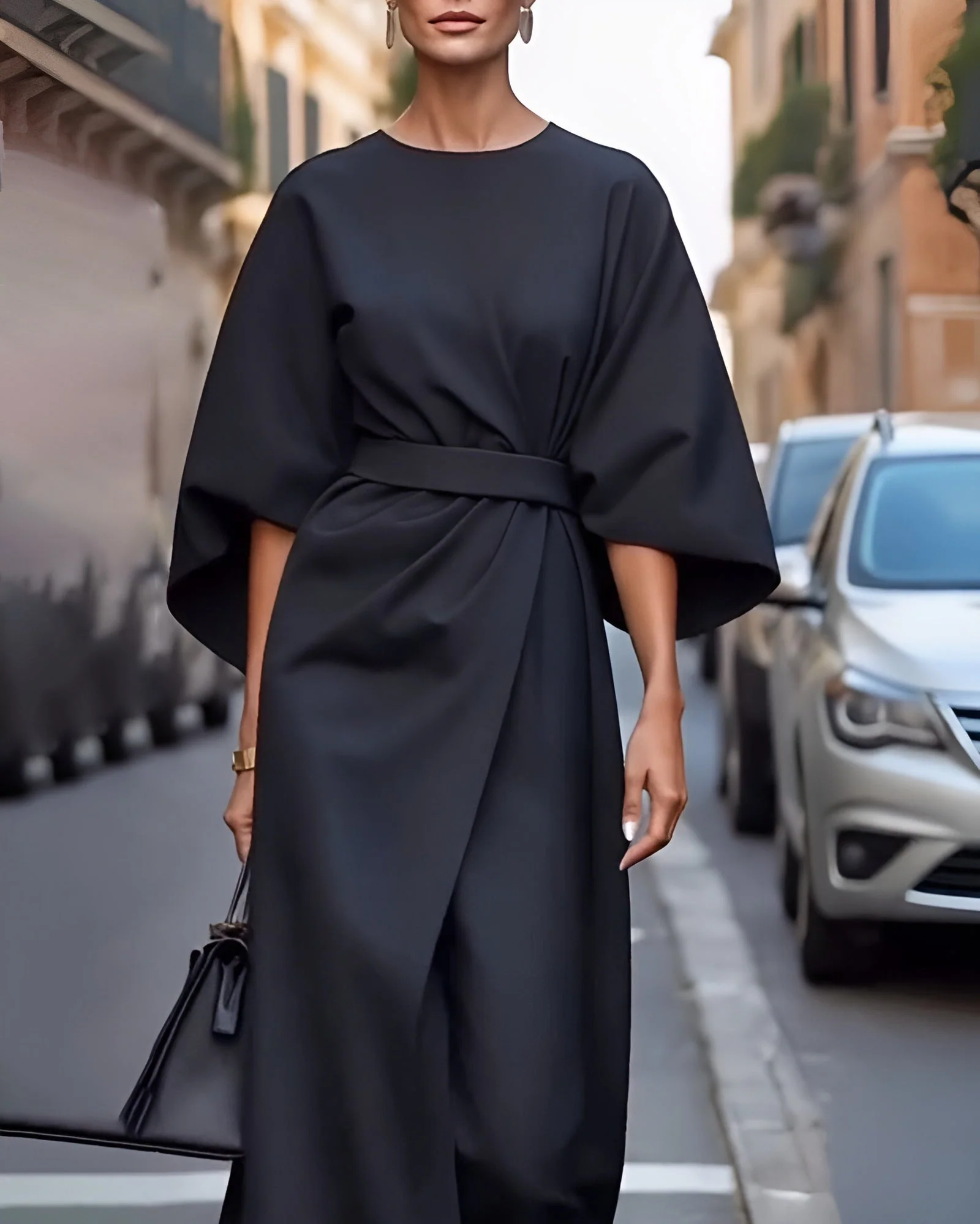 Lissey - Minimalistisches Gürtel-Luxuskleid - Image 5