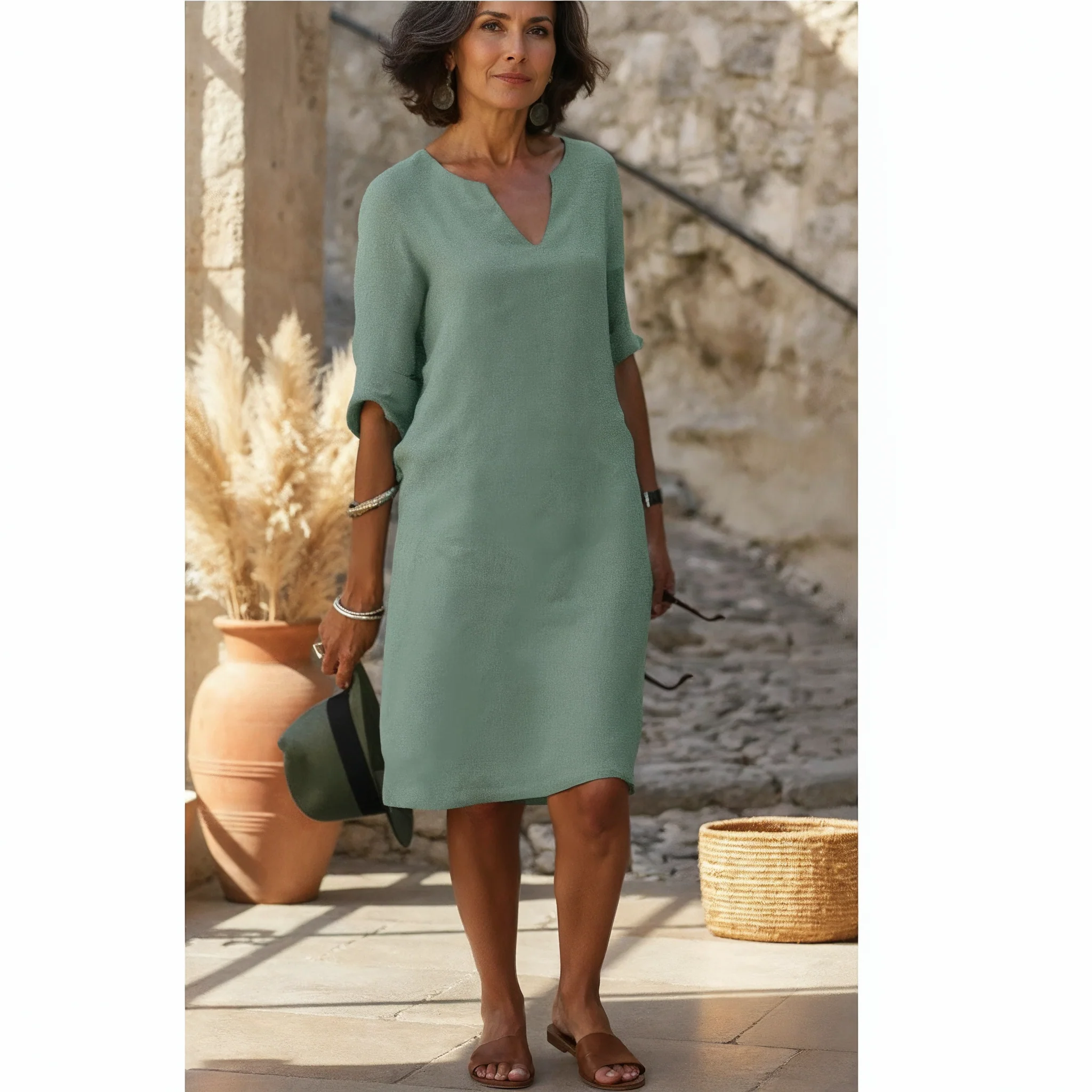 Lola - Lässiges V-Ausschnitt-Kleid