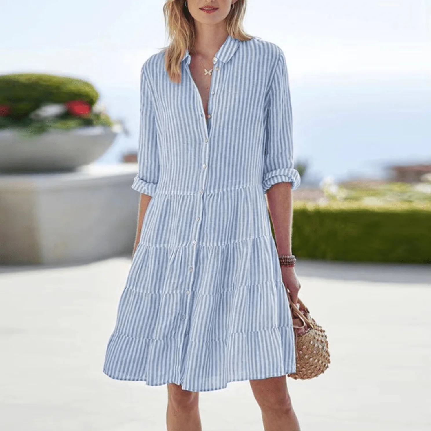 Lolita | Leichtes und Luftiges Gestreiftes Kleid - Image 6