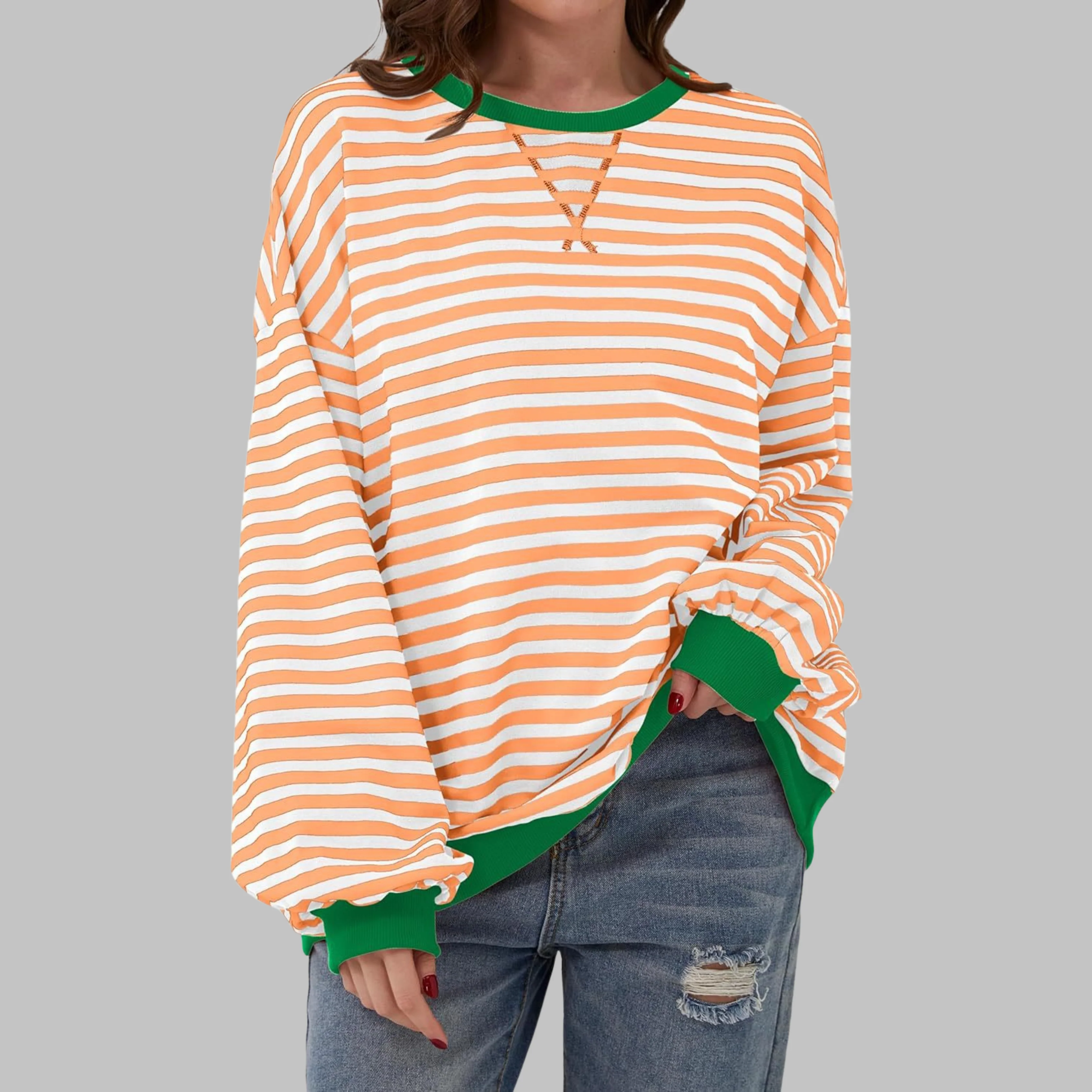 LUKA™ - Gestreiftes Langarm-Casual-Sweatshirt mit Rundhalsausschnitt - Image 12