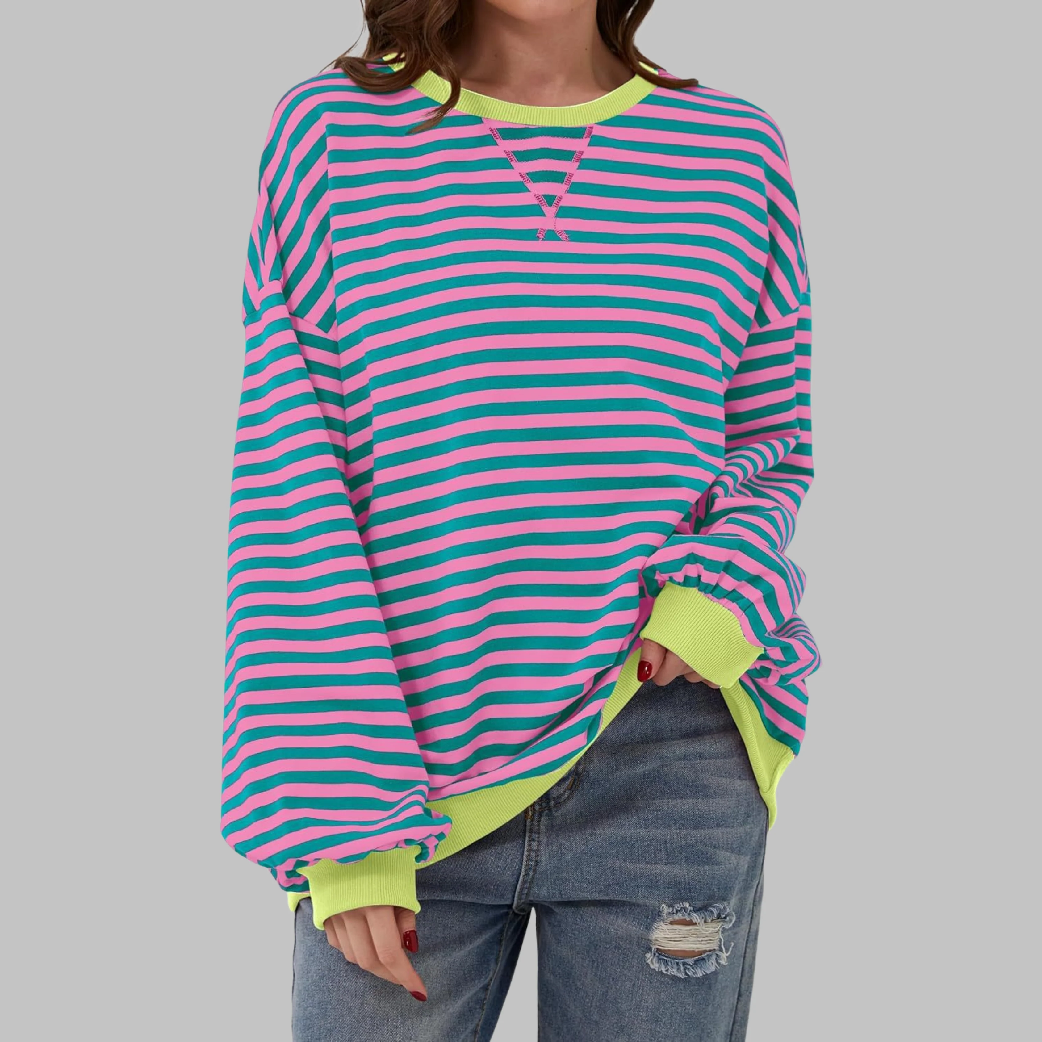 LUKA™ - Gestreiftes Langarm-Casual-Sweatshirt mit Rundhalsausschnitt - Image 5