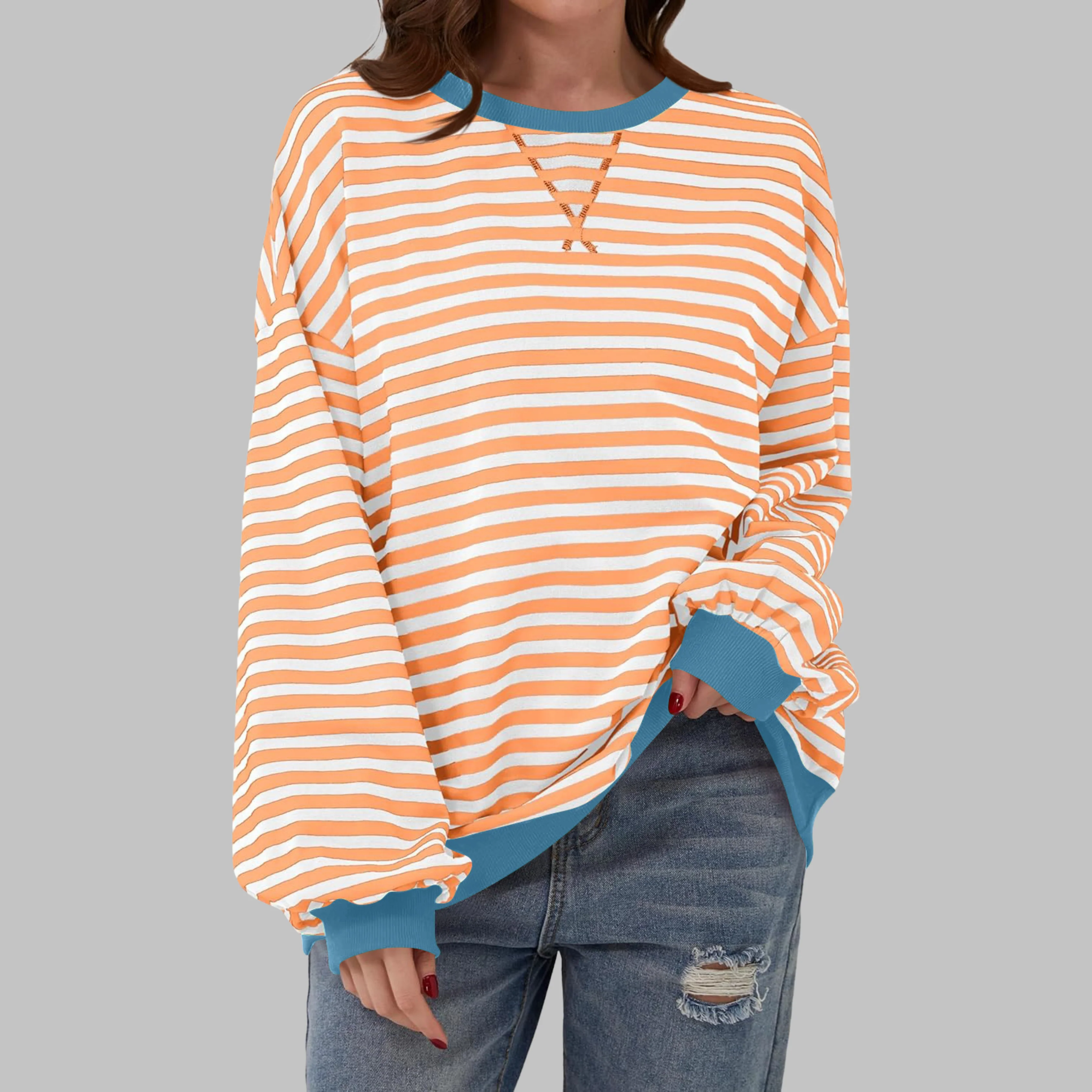 LUKA™ - Gestreiftes Langarm-Casual-Sweatshirt mit Rundhalsausschnitt - Image 7
