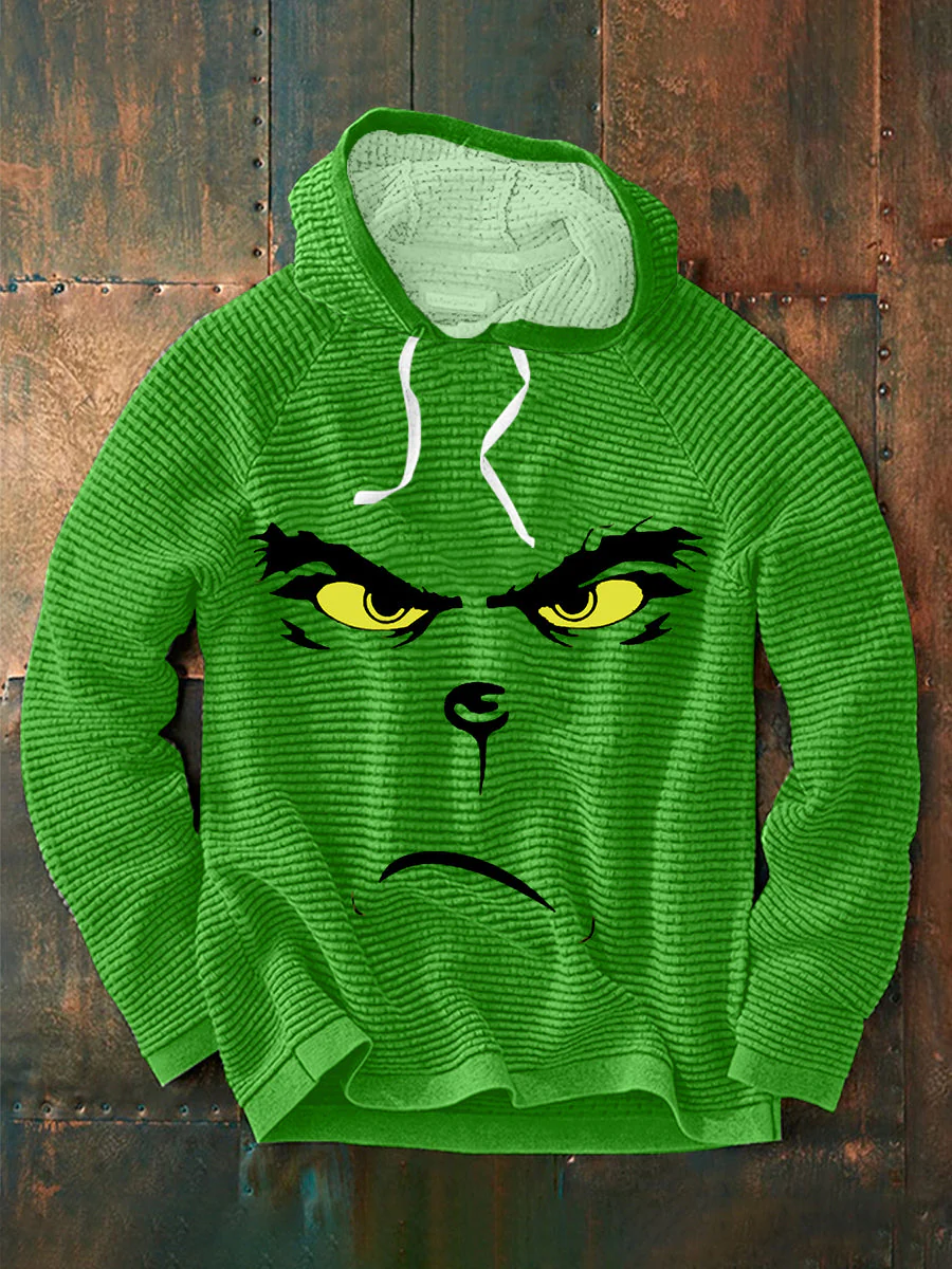 Lustiger klassischer Weihnachtscharakter-Druck Freizeit-Hoodie für Herren