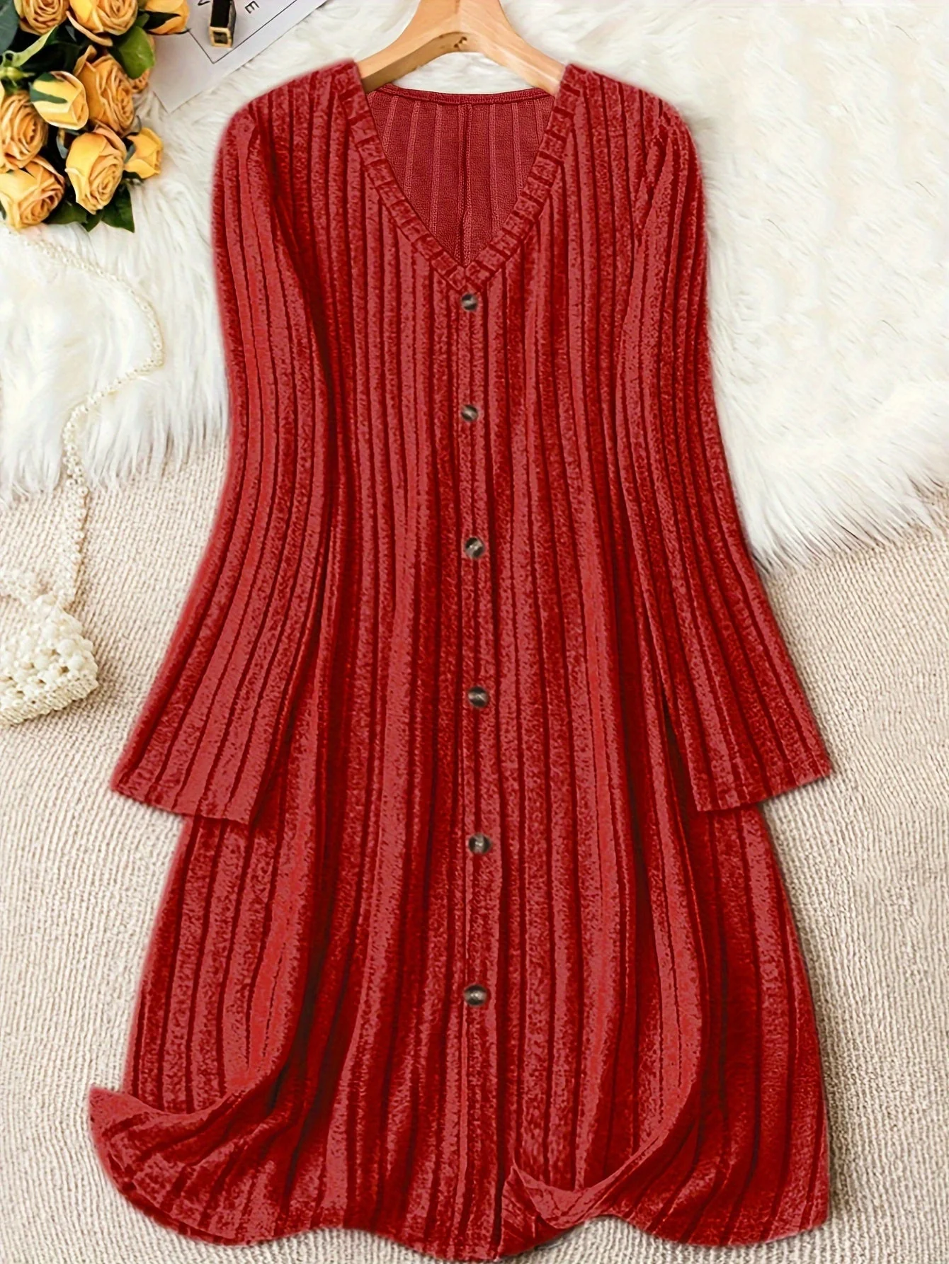 Madelyn™ - Zeitloses Plus-Size Rippknopfkleid - Image 10