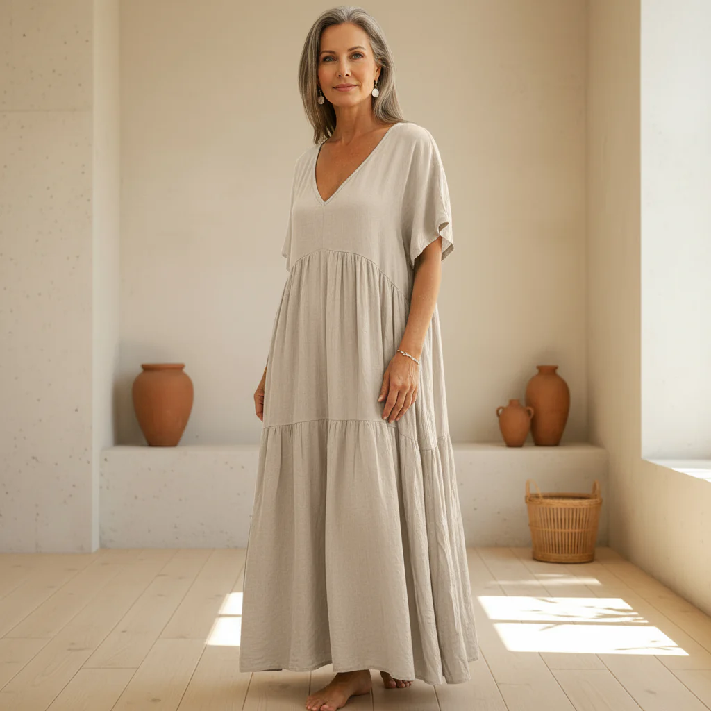 Maelis | Baumwolle-Leinen Kleid - Image 2