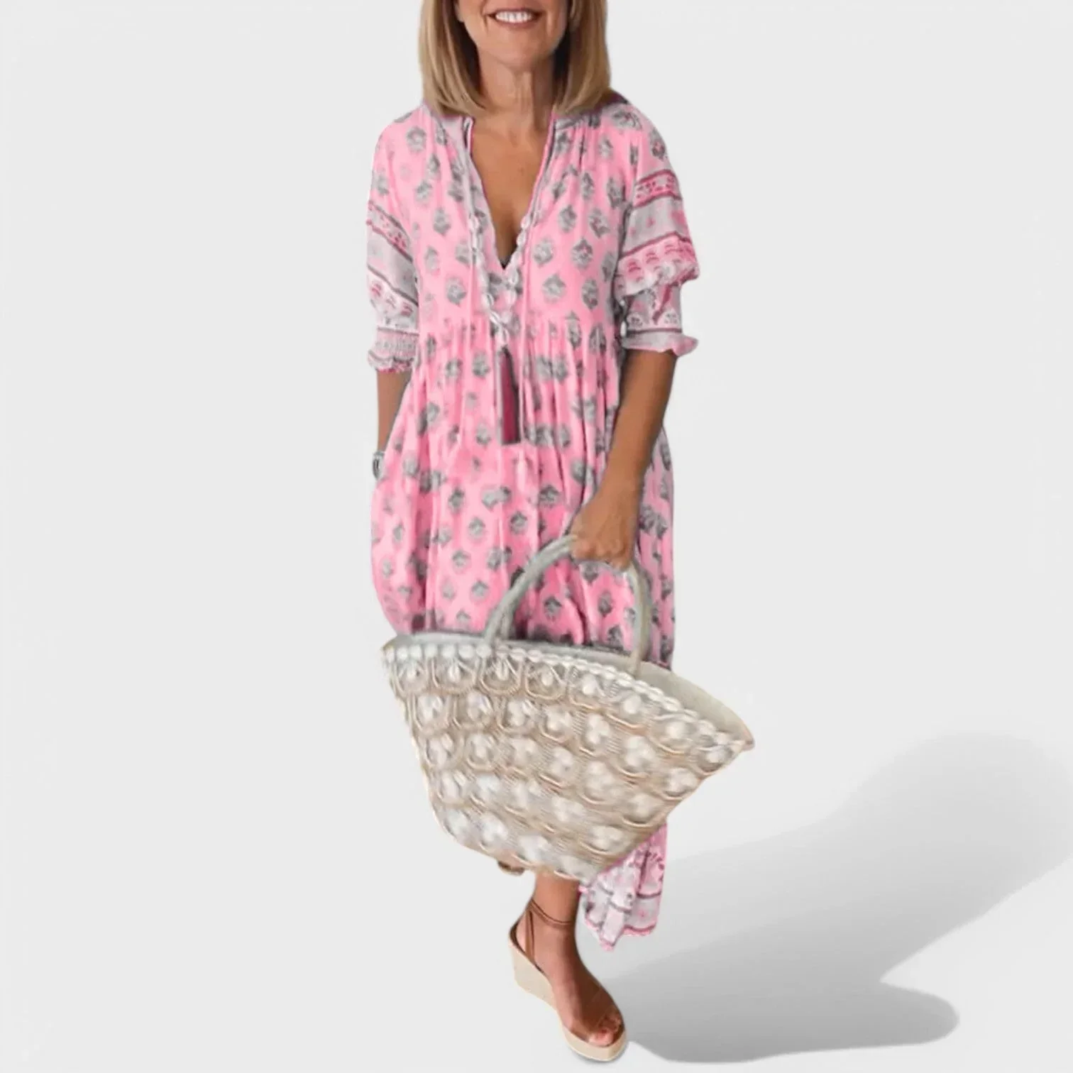 Marlena | Kleid mit V-Ausschnitt und A-Linien-Silhouette - Image 2