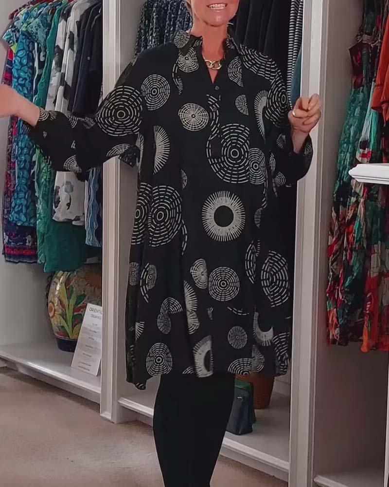 Marlene™ - Lässiges Kleid mit geometrischem Druck - Image 2