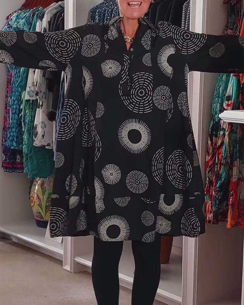 Marlene™ - Lässiges Kleid mit geometrischem Druck - Image 3