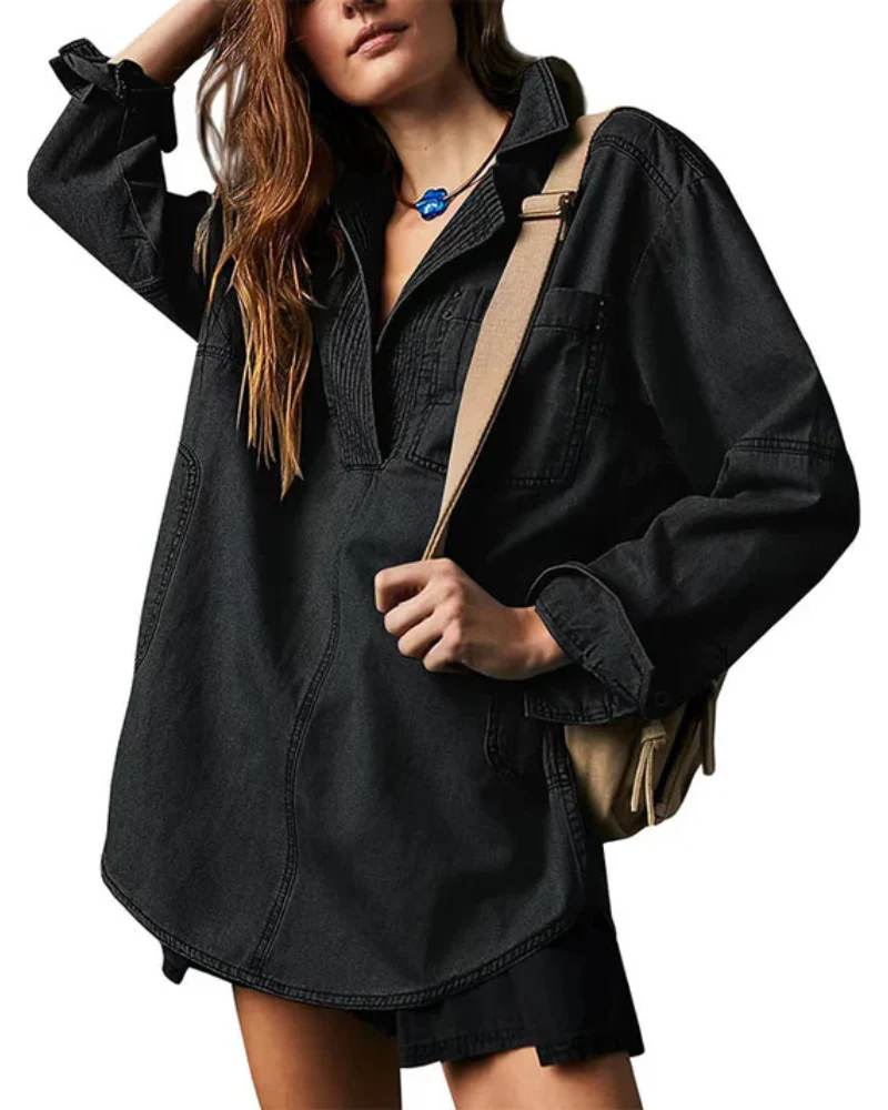 Micah™ - Oversized Denim Pullover - Image 3