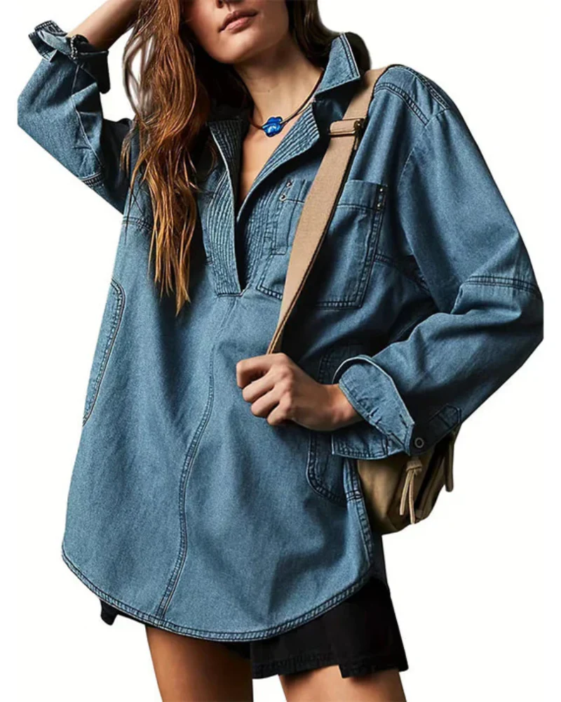 Micah™ - Oversized Denim Pullover - Image 4