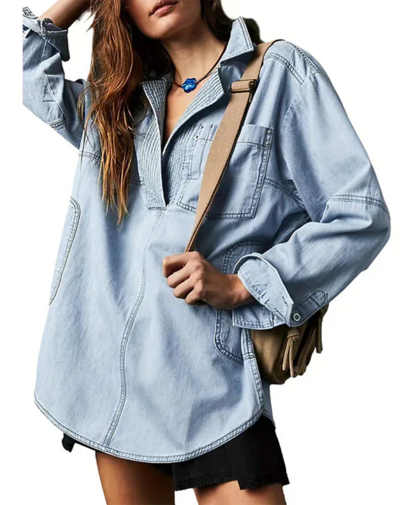 Micah™ - Oversized Denim Pullover - Image 5