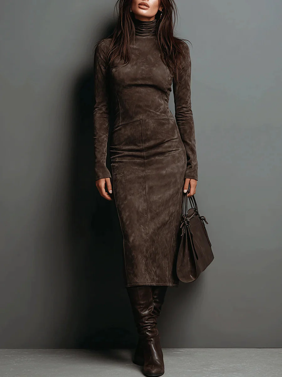 Mildred™ Chic Wildleder Maxi-Kleid