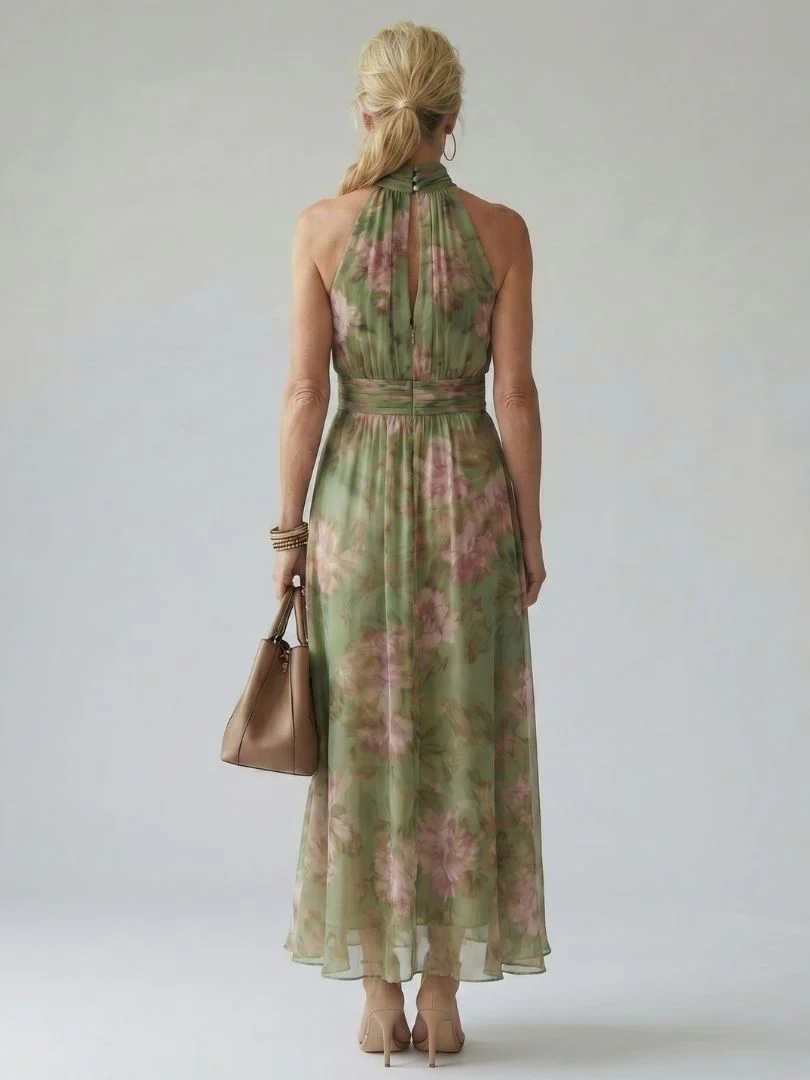 Mirelle | Gathered Halter Midi Kleid - Image 4