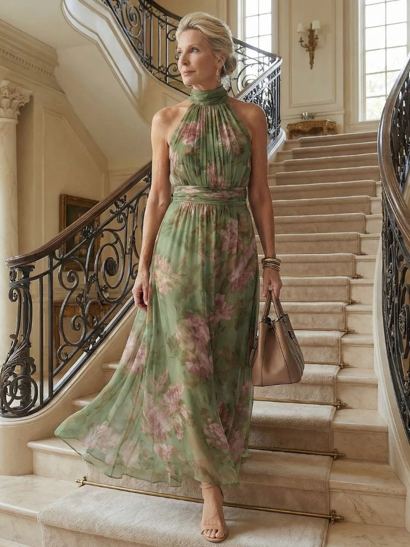 Mirelle | Gathered Halter Midi Kleid - Image 6
