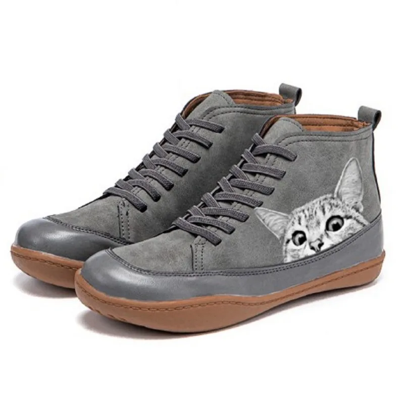 Monika™ - Katzenleder-Stiefeletten - Image 3