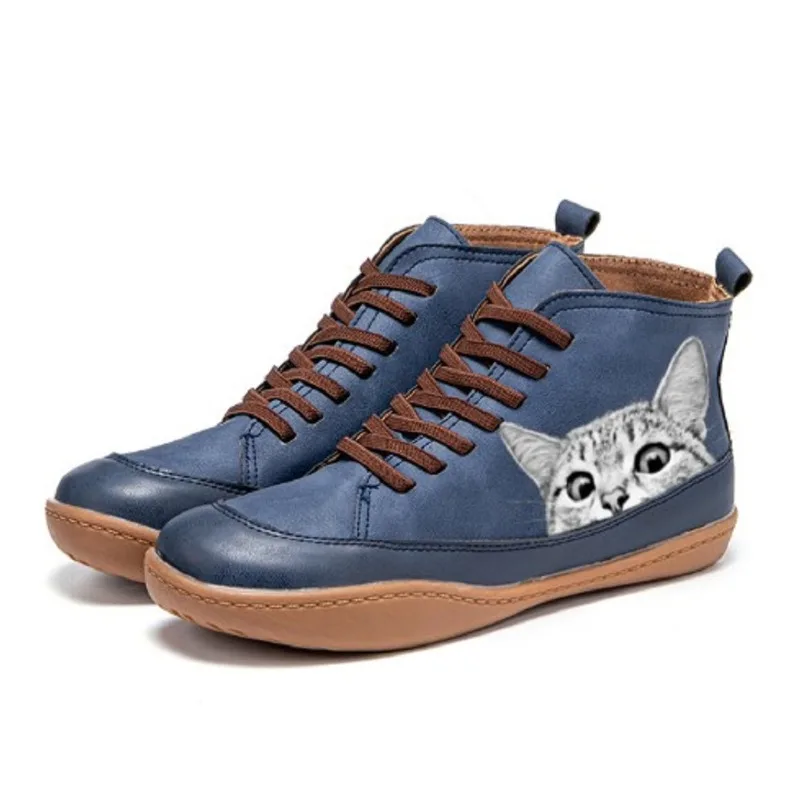 Monika™ - Katzenleder-Stiefeletten - Image 4