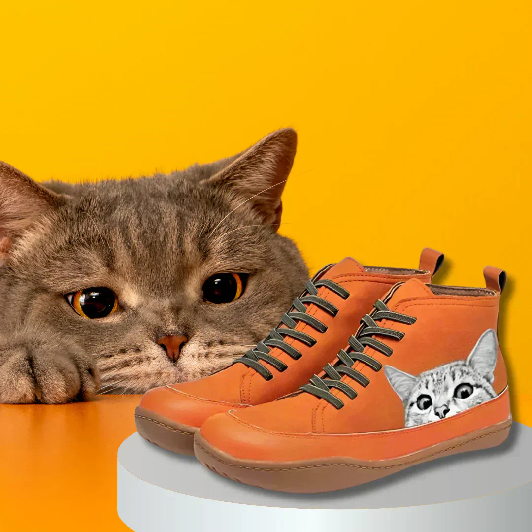Monika™ - Katzenleder-Stiefeletten - Image 6