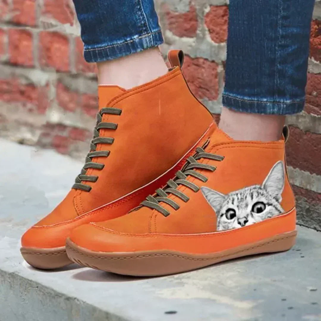 Monika™ - Katzenleder-Stiefeletten - Image 7