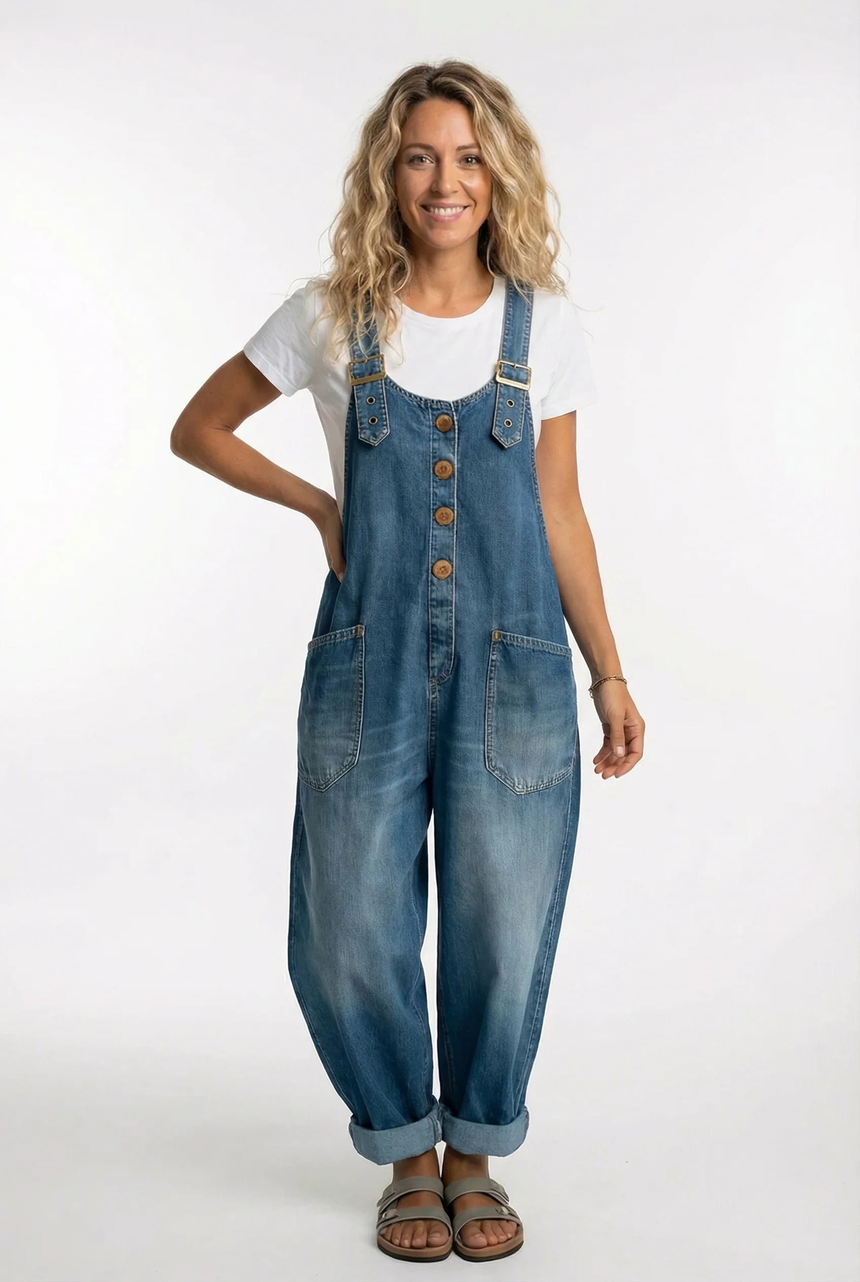 Noelia™ - Vielseitiger verstellbarer Schnallen-Jeansoverall
