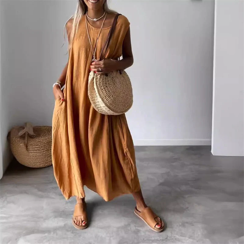 Noemi | Lässiges ärmelloses Kleid mit Taschen - Image 2