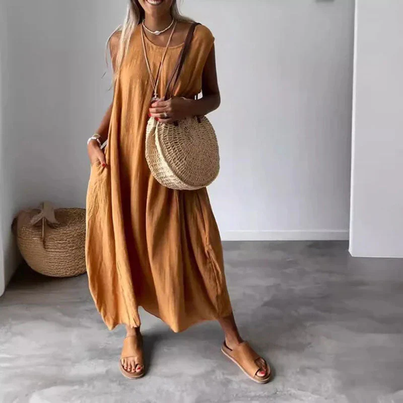Noemi | Lässiges ärmelloses Kleid mit Taschen - Image 5